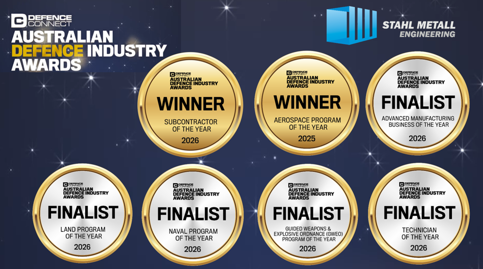 🏆 Stahl Metall Named Defence Subcontractor of the Year at the Australian Defence Industry Awards 2026.