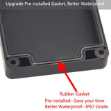 IP67 Waterproof Junction Box - Durable ABS Plastic Electronic Enclosure for DIY Electrical Projects, Black, 10.35" x 7.17" x 2.36" (263 x 182 x 60 mm)