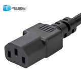 Low Smoke (LSZH) Power Cable Assembly Black 10A, 240V/250V - IEC 60320 C14 to IEC60320 C13 (C14 to C13 LSZH Cord Set)