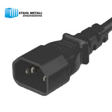 Low Smoke (LSZH) Power Cable Assembly Black 10A, 240V/250V - IEC 60320 C14 to IEC60320 C13 (C14 to C13 LSZH Cord Set)