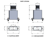 25 Way D-Sub / Rectangular Low Profile Metal Large Cable Entry - D-Sub Backshells SME-DC-BND-T-25-12-E-N-EXS